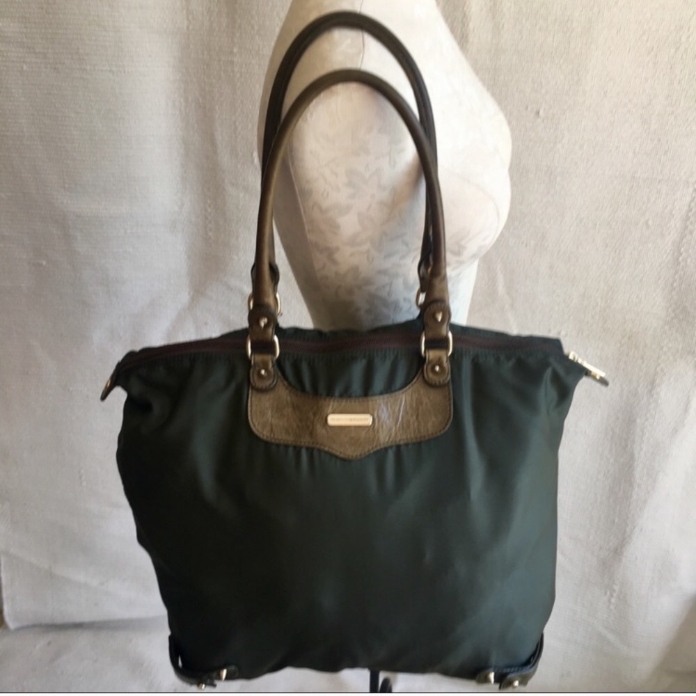 Rebecca Minkoff Leather studd trim fabric tote